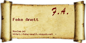 Feke Anett névjegykártya