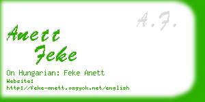 anett feke business card